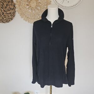 Columbia Black Textured Pullover Womens L Athleisure Activewear Athletic EUC